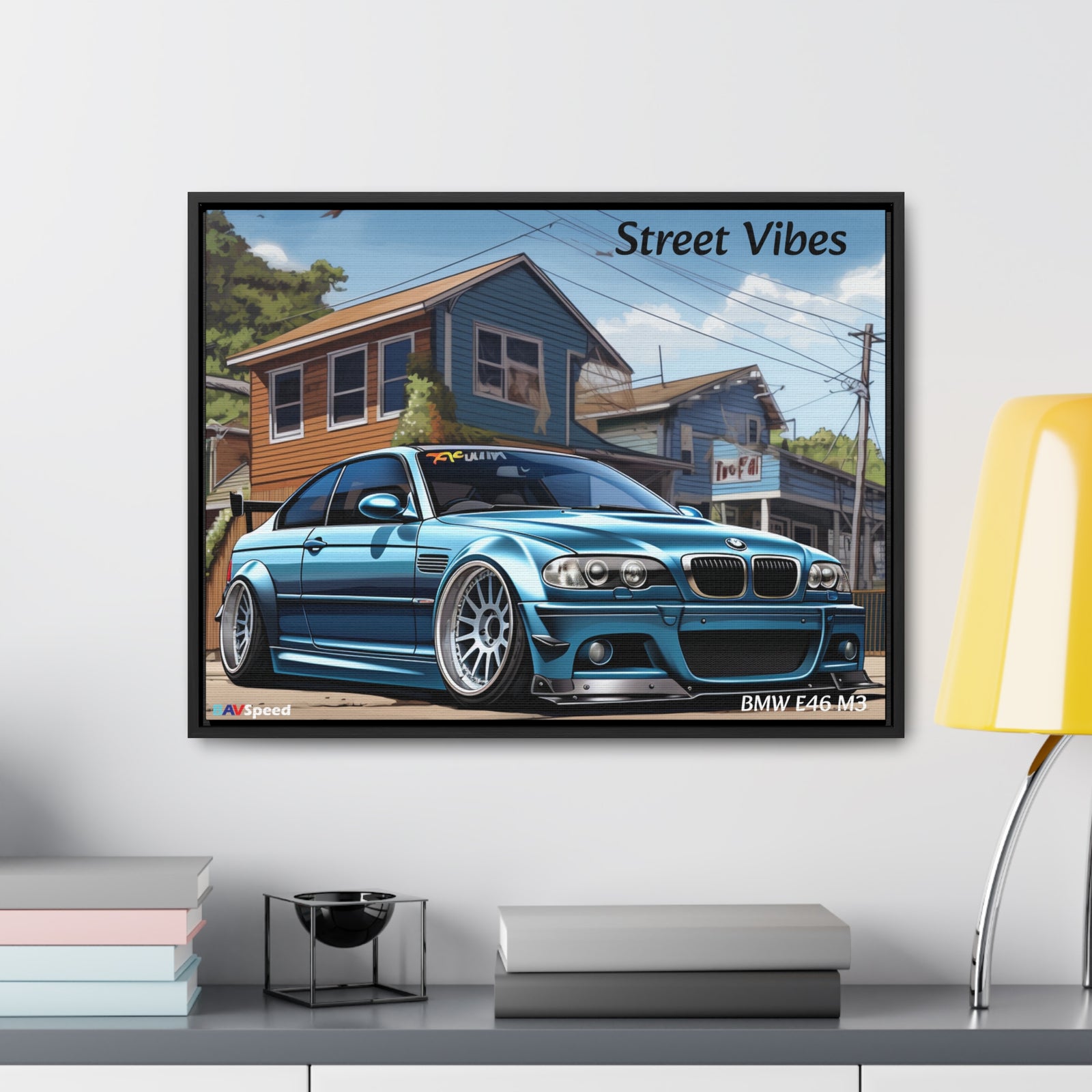 BAVSpeed BMW E46 M3 "Sreet Vibes" Framed Canvas Print