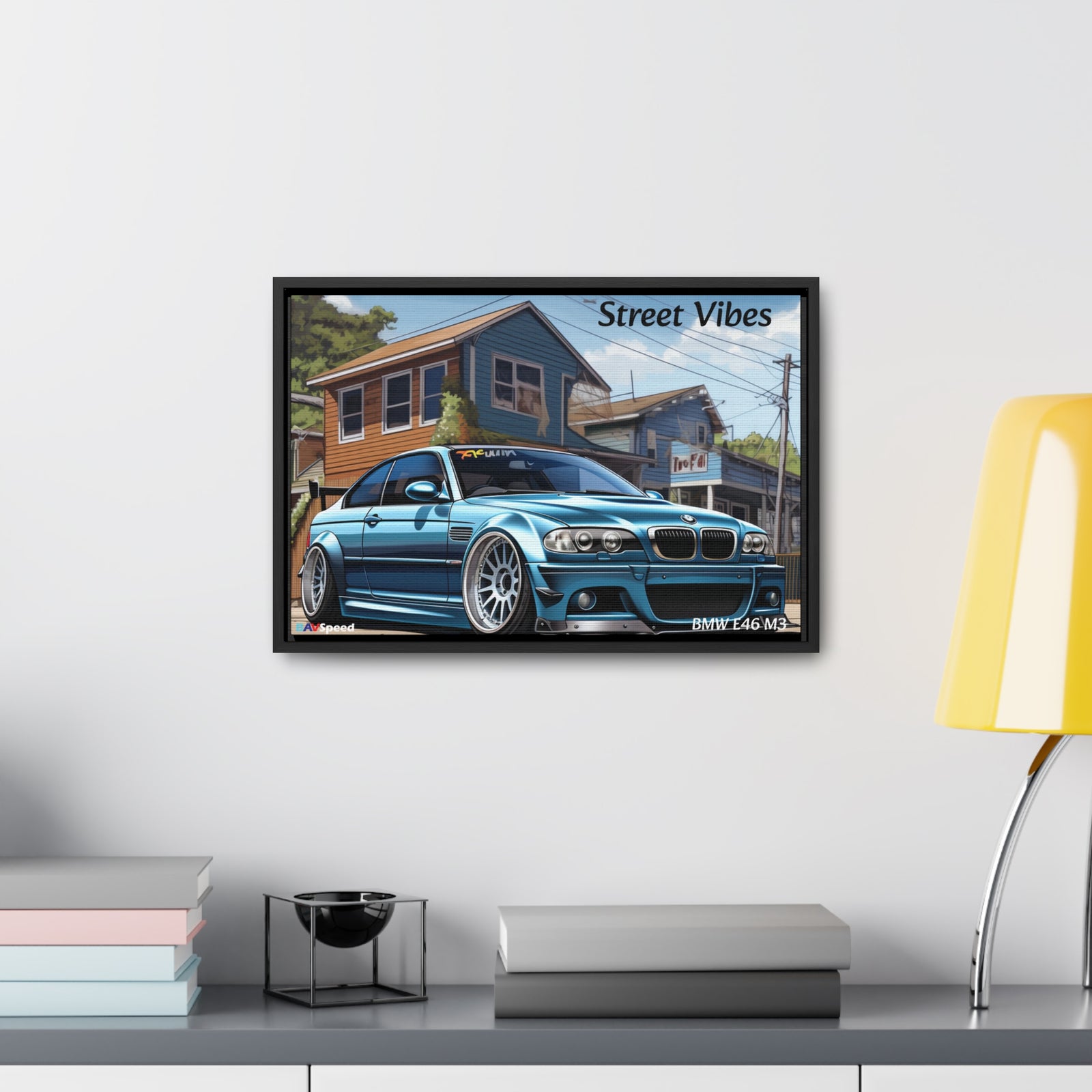 BAVSpeed BMW E46 M3 "Sreet Vibes" Framed Canvas Print