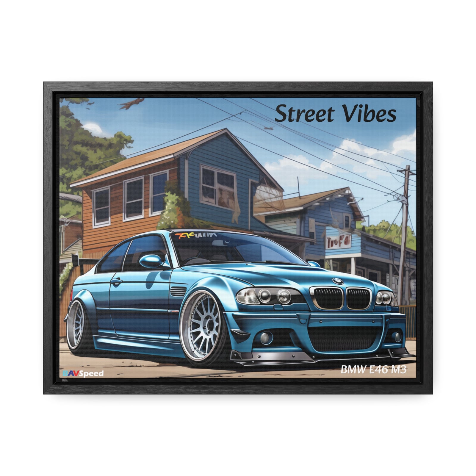 BAVSpeed BMW E46 M3 "Sreet Vibes" Framed Canvas Print