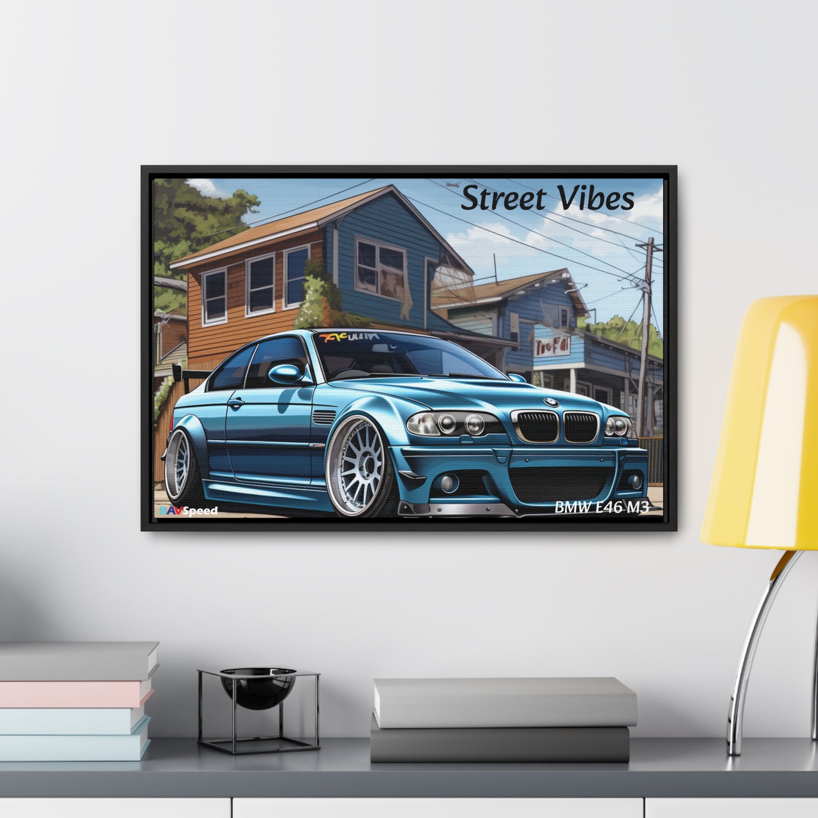 BAVSpeed BMW E46 M3 "Sreet Vibes" Framed Canvas Print
