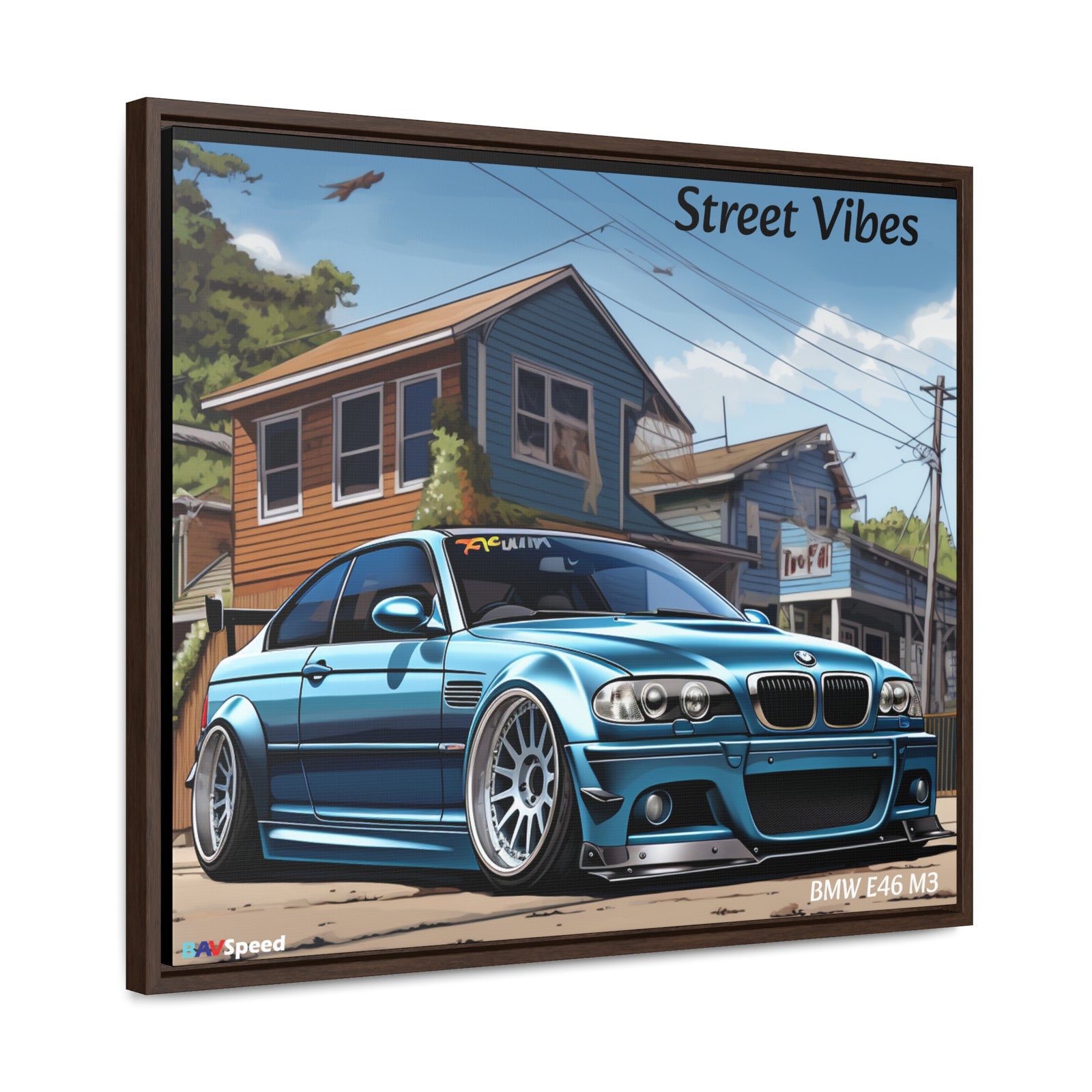 BAVSpeed BMW E46 M3 "Sreet Vibes" Framed Canvas Print