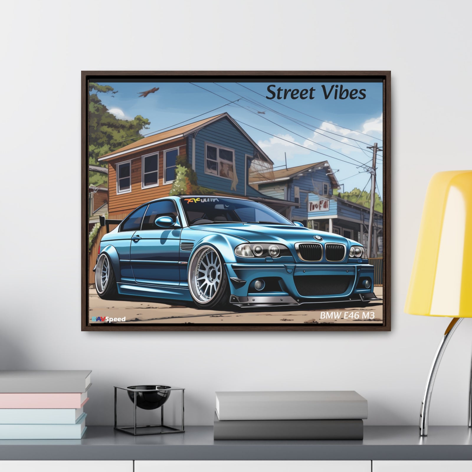 BAVSpeed BMW E46 M3 "Sreet Vibes" Framed Canvas Print