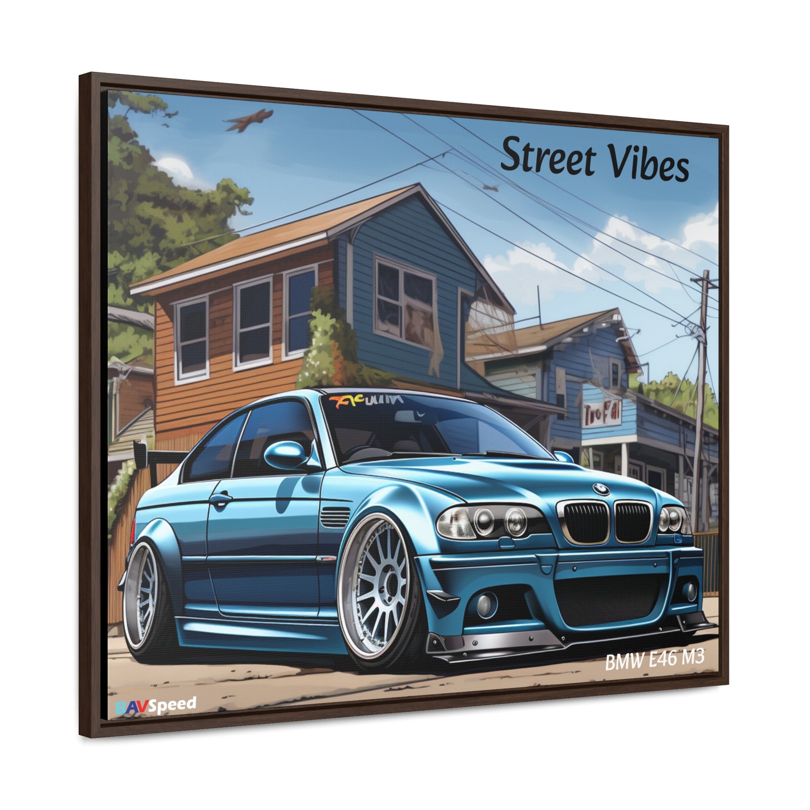 BAVSpeed BMW E46 M3 "Sreet Vibes" Framed Canvas Print
