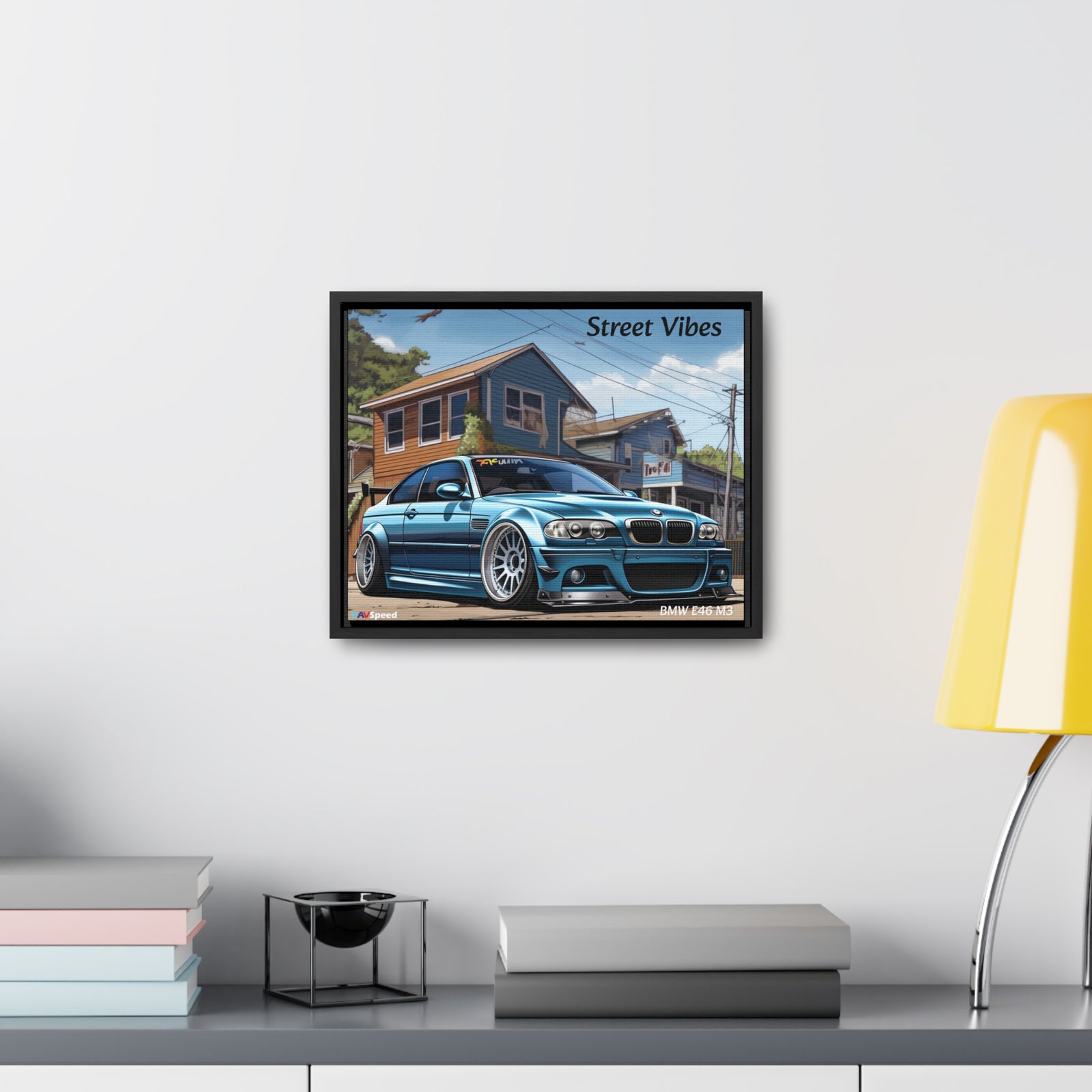 BAVSpeed BMW E46 M3 "Sreet Vibes" Framed Canvas Print