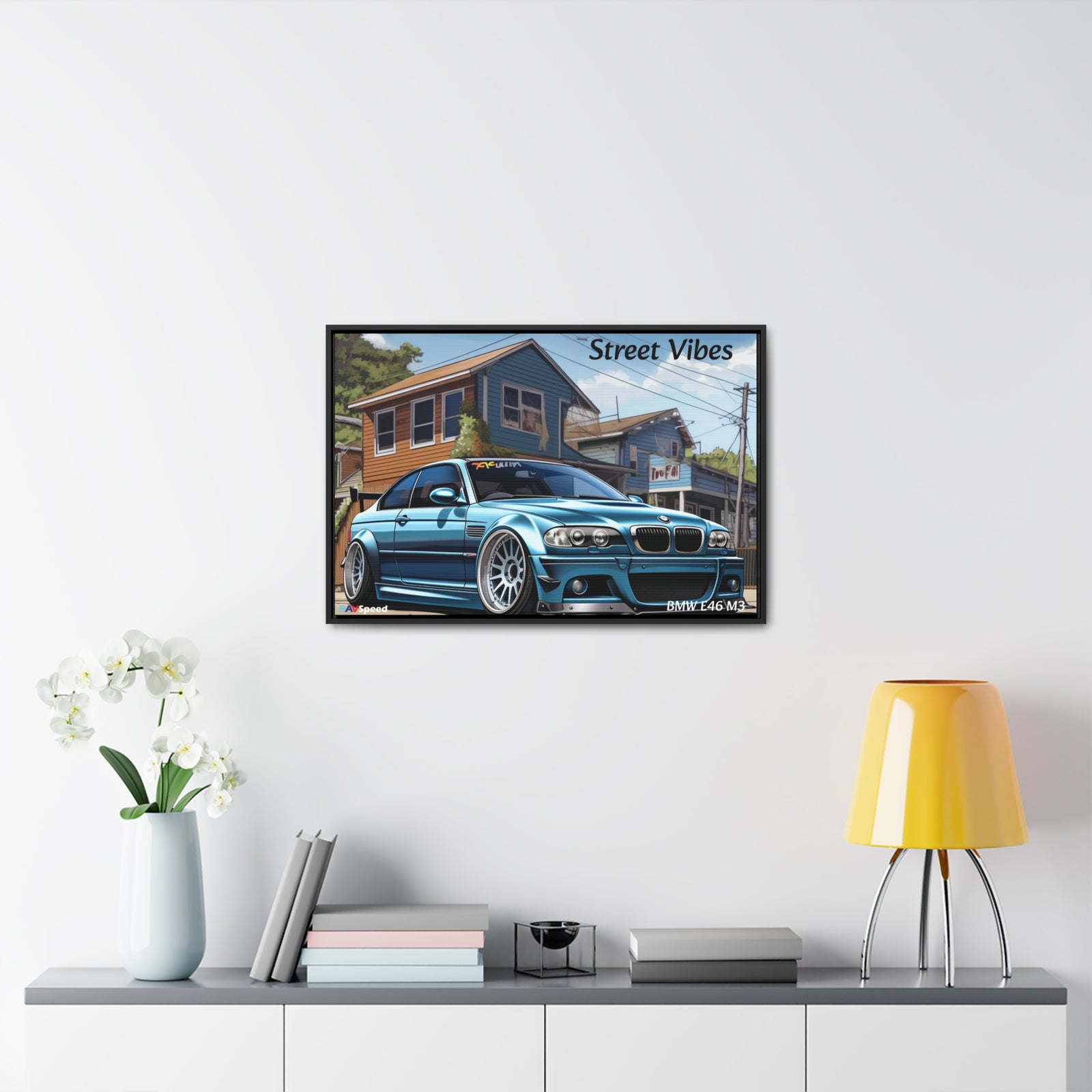 BAVSpeed BMW E46 M3 "Sreet Vibes" Framed Canvas Print