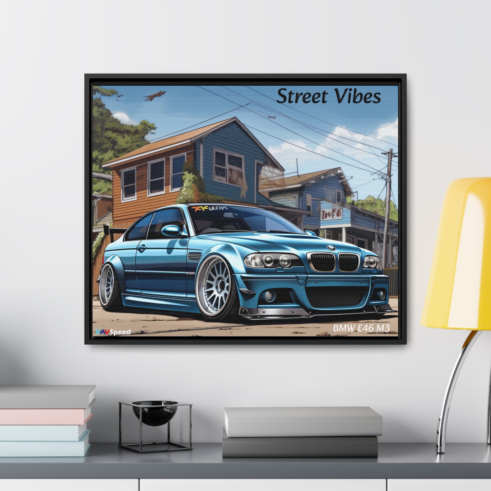 BAVSpeed BMW E46 M3 "Sreet Vibes" Framed Canvas Print